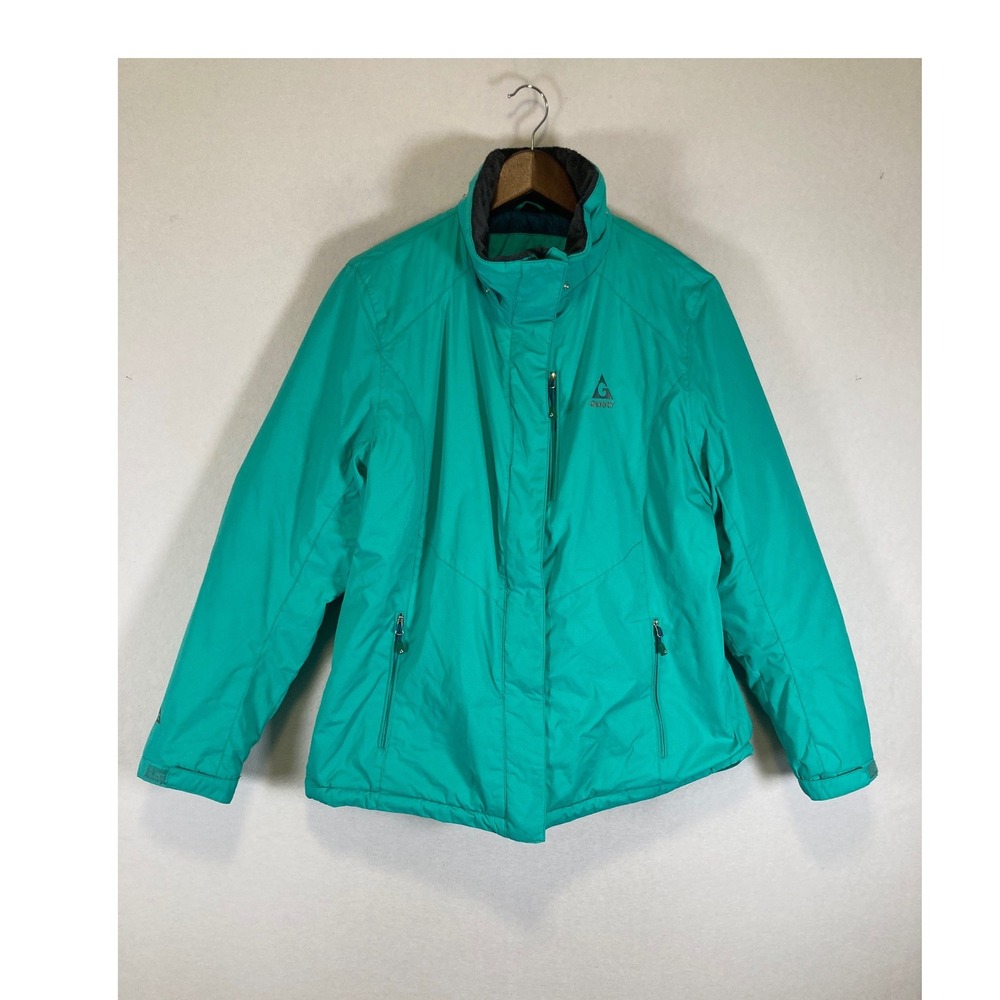 Outdoor Gorpcore Gerry Womens XL Teal Green Quilted Lined Full Zip Winter Jacket
